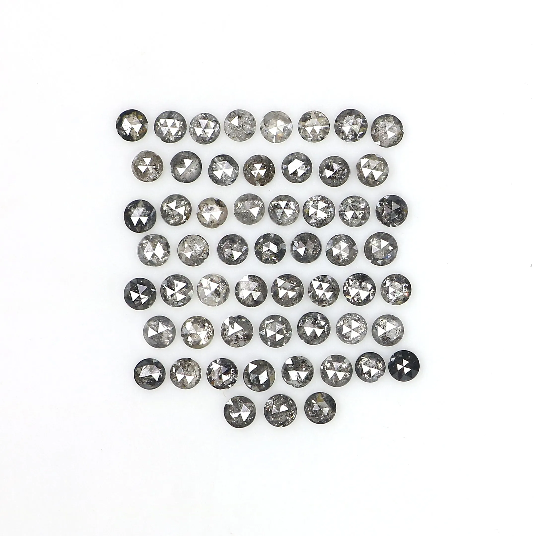 2.00 Ct Natural Loose Round Cut Diamond Salt And Pepper Diamond 1.90 MM Natural Loose Diamond Black Grey Color Round Rose Cut Di