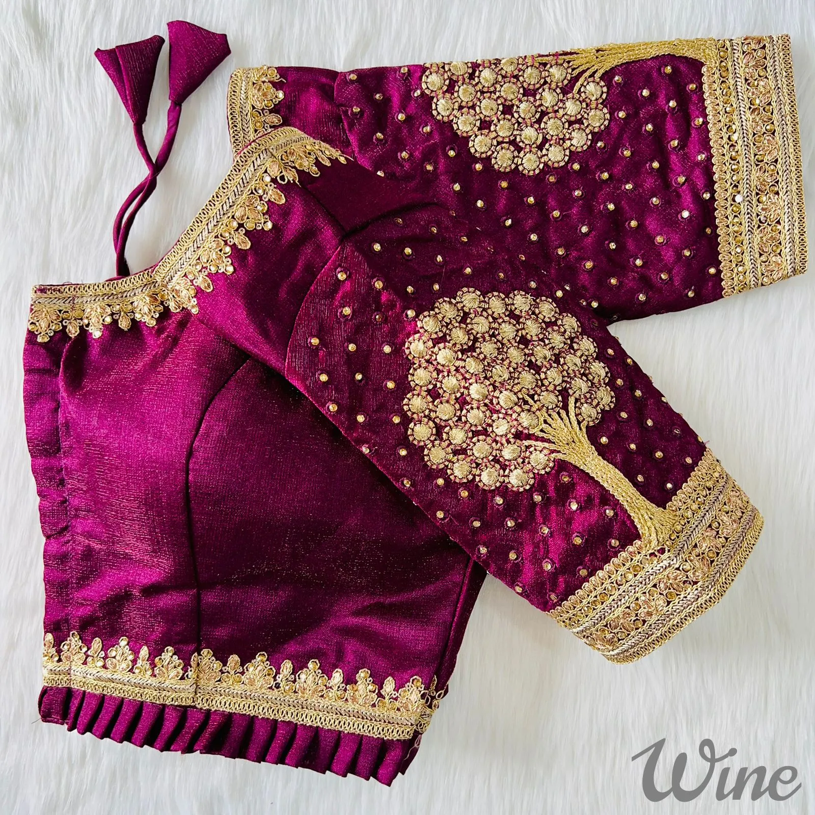 3D Embroidery work designer blouse