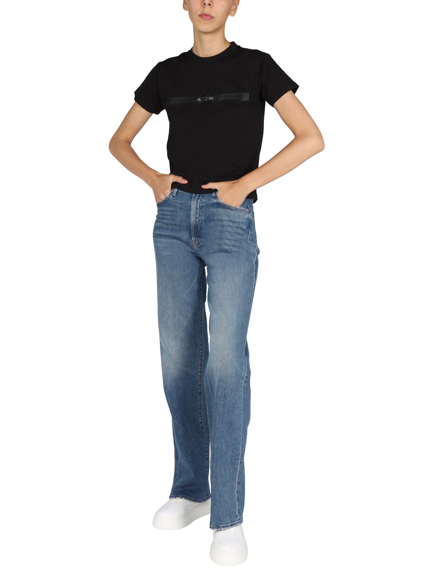 ARIES    SHRUNKEN COTTON T-SHIRT