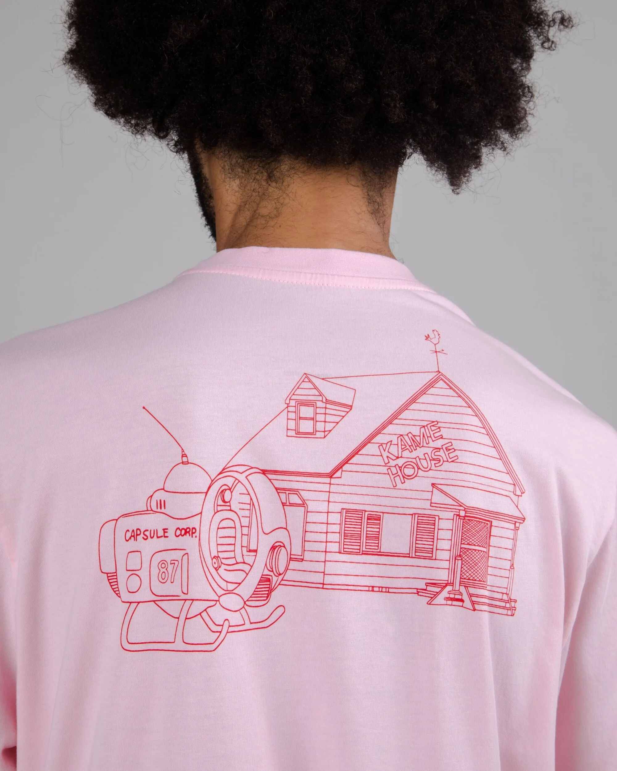 Brava Fabrics Dragon Ball Z Kame House T-Shirt Pink - 100% Organic Cotton
