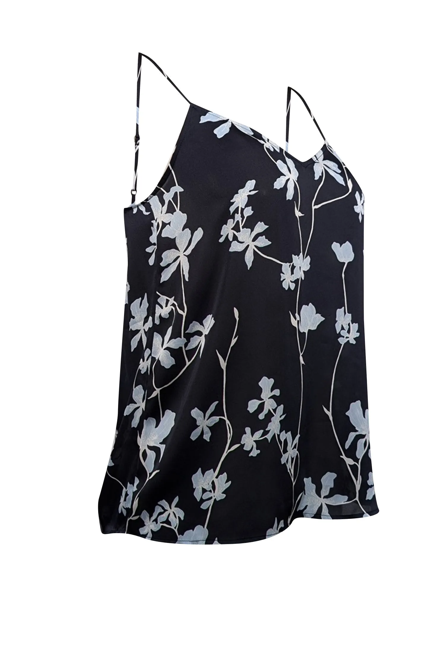 Equipment - Navy & Light Blue Floral Satin Cami Sz XS