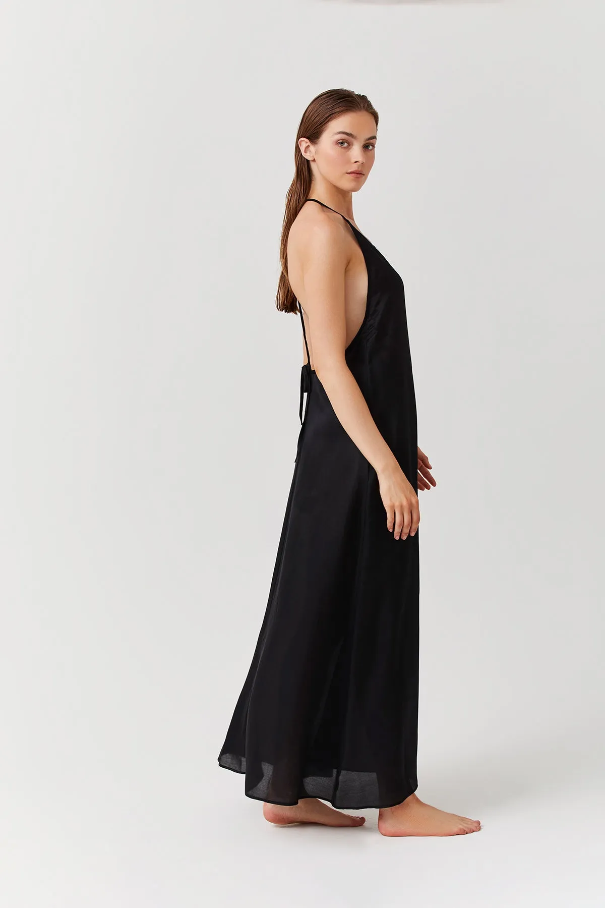 LUMA HIGH NECK LONG DRESS COVER UP