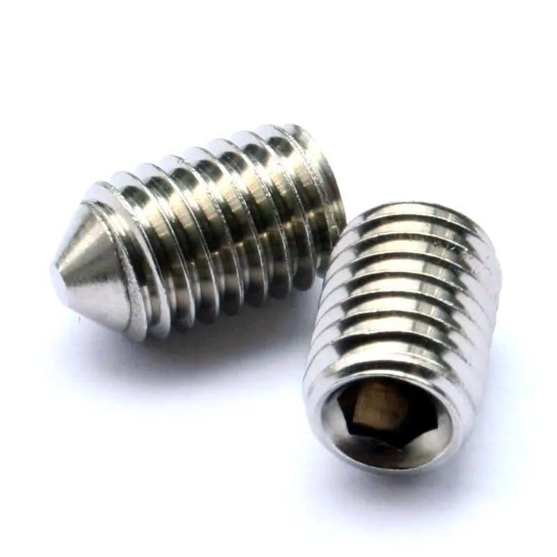 M6 x 45mm Socket Cone Point Grub Screws (DIN 914) - A4 Stainless Steel