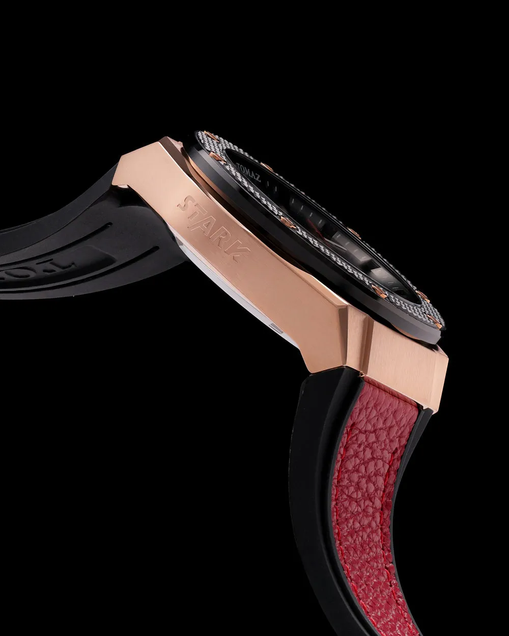 Marvel Iron-Man TQ030I-D1 (Rosegold/Black) Red Black Strap