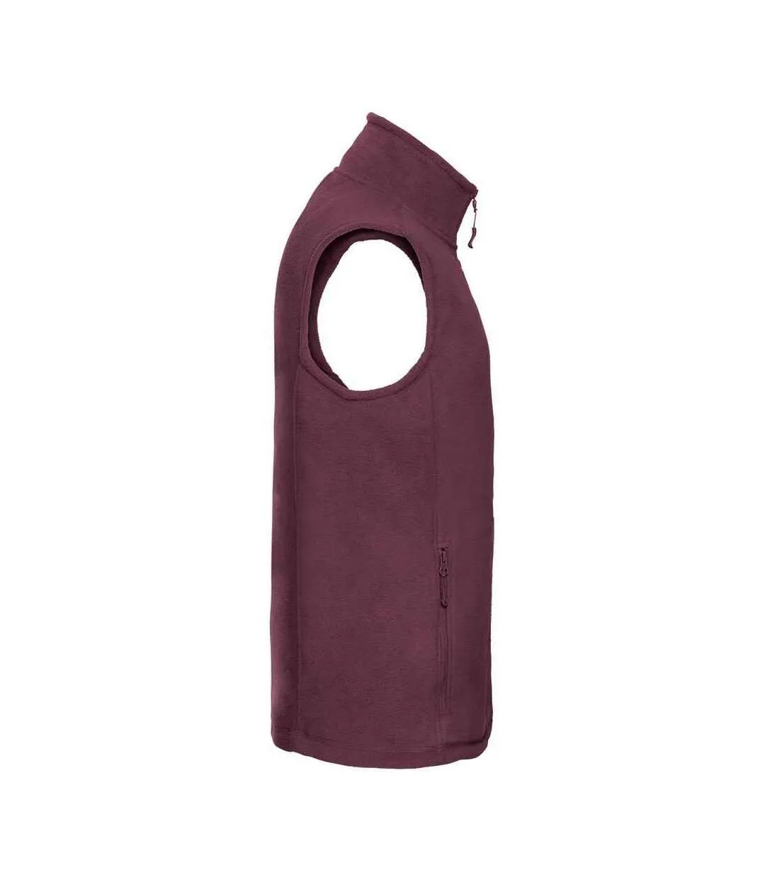 Mens outdoor fleece gilet burgundy Russell