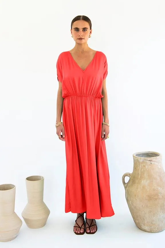 Neu Nomads Dress Natalia Coral Red