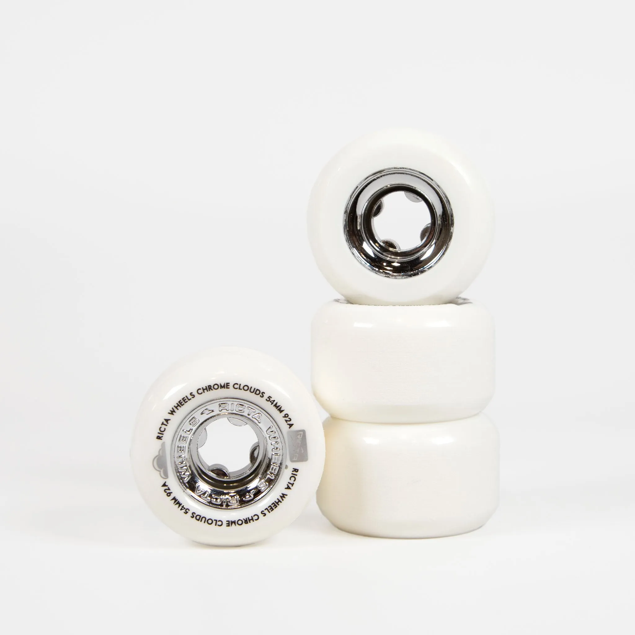 Ricta Wheels - 54mm (92a) Chrome Clouds Skateboard Wheels - White / Black